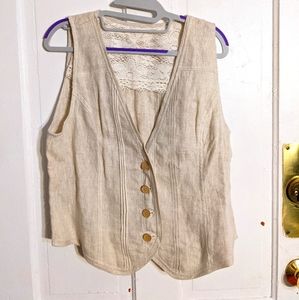 Linen & Lace Vest nwt